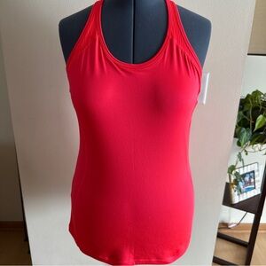 Danskin Now Bright Orange Fitted Racerback Tank Top w/Bra Activewear, XL (16-18)